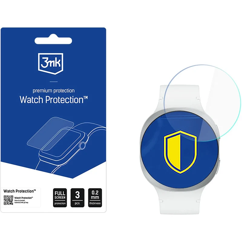 Hybridglas für Galaxy Watch 8 40 mm, 3mk Watch Protection, 3 Stück