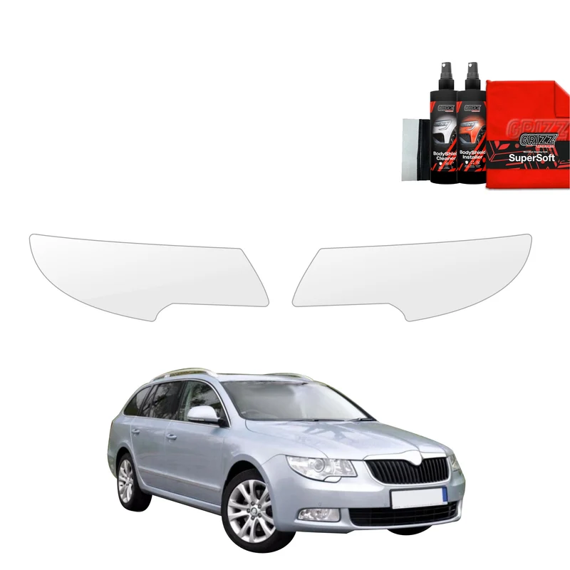 2in1 Schutzfolie Grizz Protector für Scheinwerfer - Skoda Superb 2 Sedan 4D (2008-2013)
