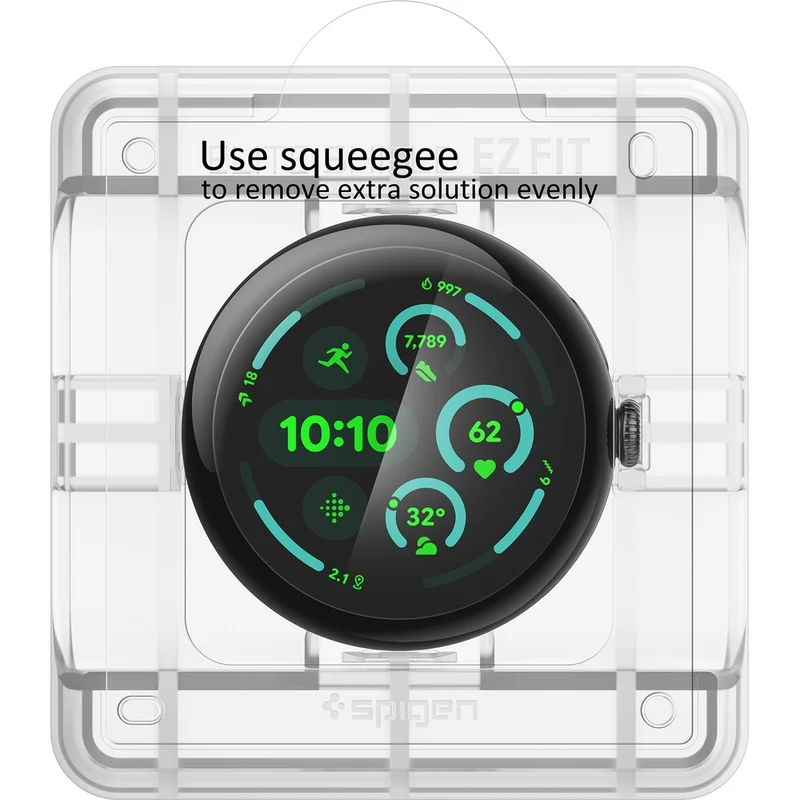 Bildschirmfolie + Applikator für Pixel Watch 5 / 4 / 3 (41 mm), Spigen Elite Shield EZ Fit 2-Pack, Transparent