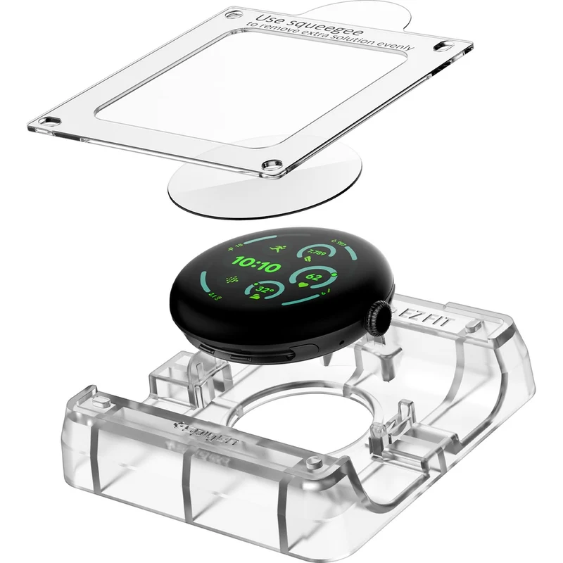 Bildschirmfolie + Applikator für Pixel Watch 5 / 4 / 3 (41 mm), Spigen Elite Shield EZ Fit 2-Pack, Transparent