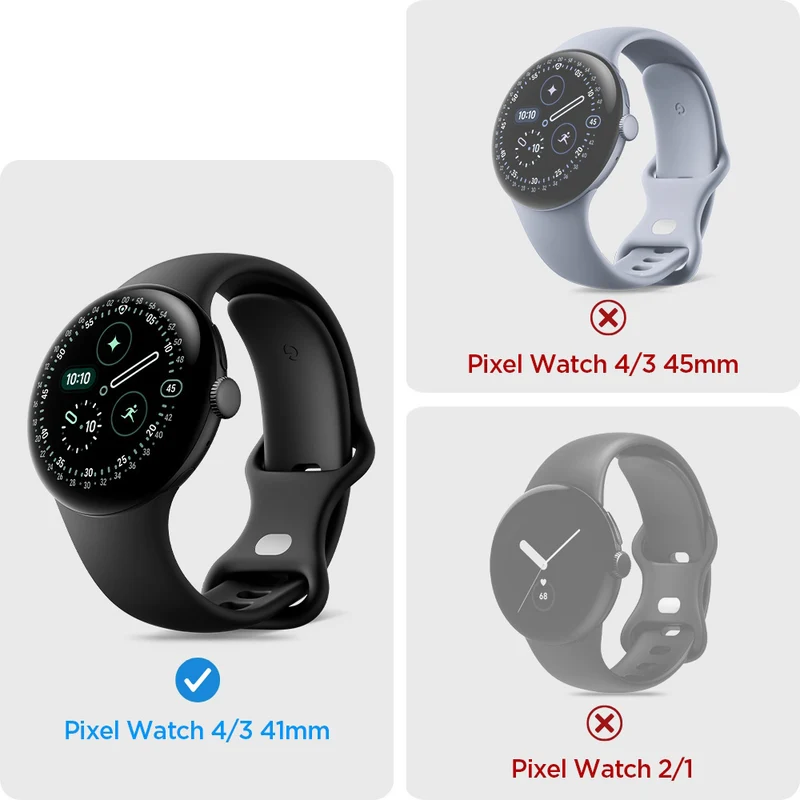 Bildschirmfolie + Applikator für Pixel Watch 5 / 4 / 3 (41 mm), Spigen Elite Shield EZ Fit 2-Pack, Transparent