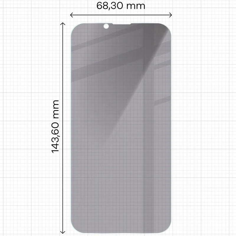 Gehärtetes Glas mit Privatschutzfilter für iPhone 17e / 16e / 14 / 13 Pro / 13, Bizon Glass Clear Shadow Duo, getönt, 2 Stück