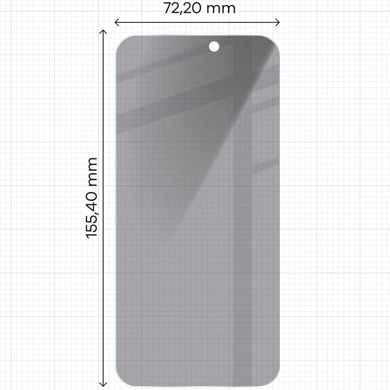 Gehärtetes Glas mit Privatschutzfilter für iPhone 15 Plus / 15 Pro Max / 16 Plus, Bizon Glass Clear Shadow Duo, getönt, 2 Stück