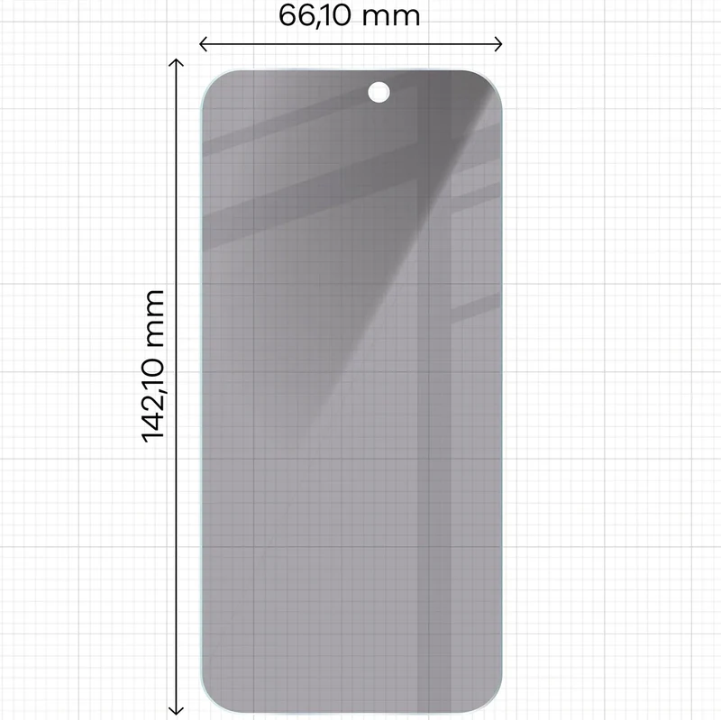 Gehärtetes Glas mit Privatschutzfilter für iPhone 15 / 15 Pro / 16 , Bizon Glass Clear Shadow Duo, getönt, 2 Stück