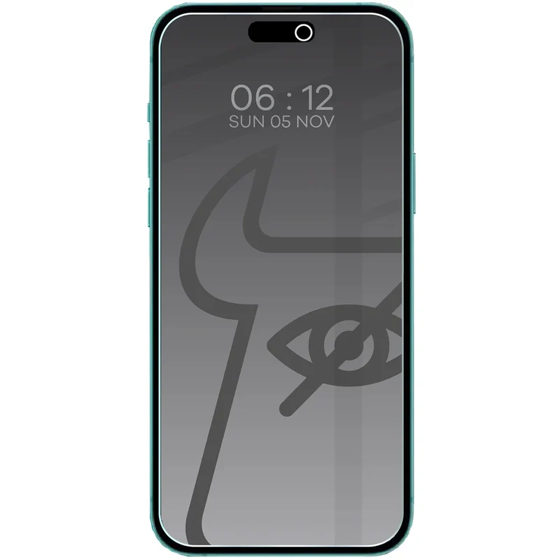 Gehärtetes Glas mit Privatschutzfilter für iPhone 15 / 15 Pro / 16 , Bizon Glass Clear Shadow Duo, getönt, 2 Stück