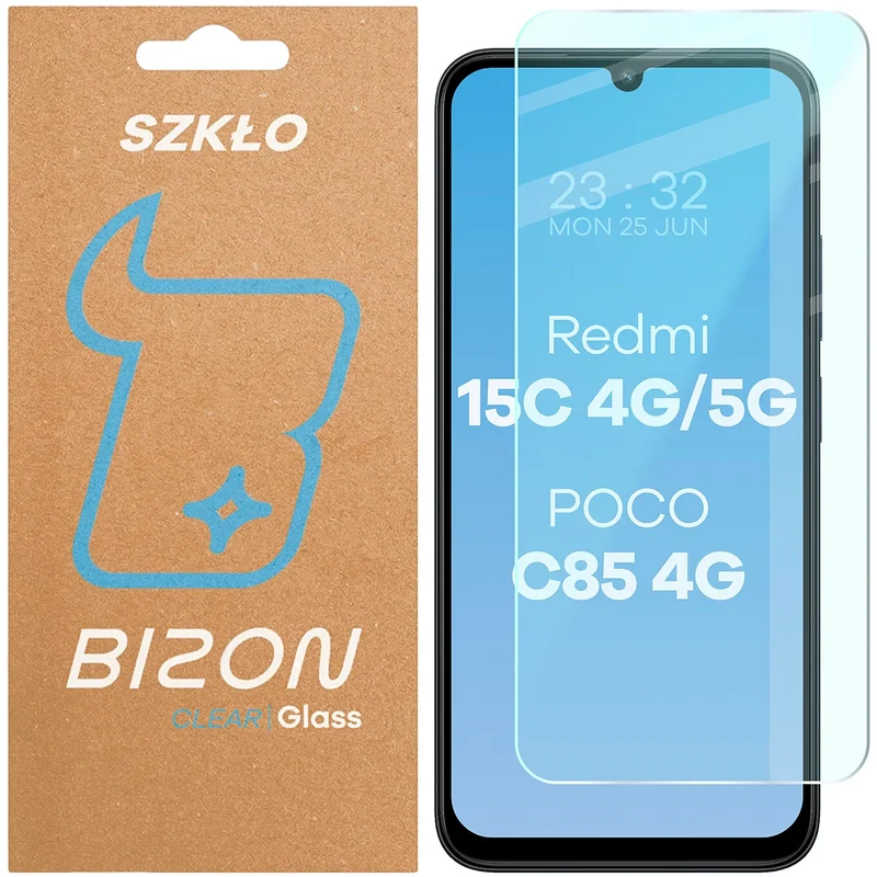 Gehärtetes Glas für Xiaomi Redmi 15C 4G / 5G / POCO C85 4G, Bizon Glass Clear