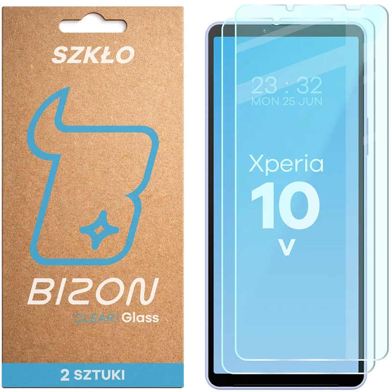 Gehärtetes Glas für Sony Xperia 10 V, Bizon Glass Clear Duo, 2 Stück