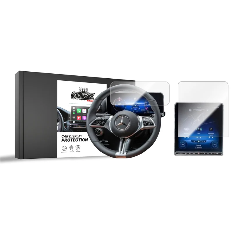 Keramische Autodisplayfolie 2in1 für Mercedes EQE SUV Widescreen (2022-2026), Grizz Protector