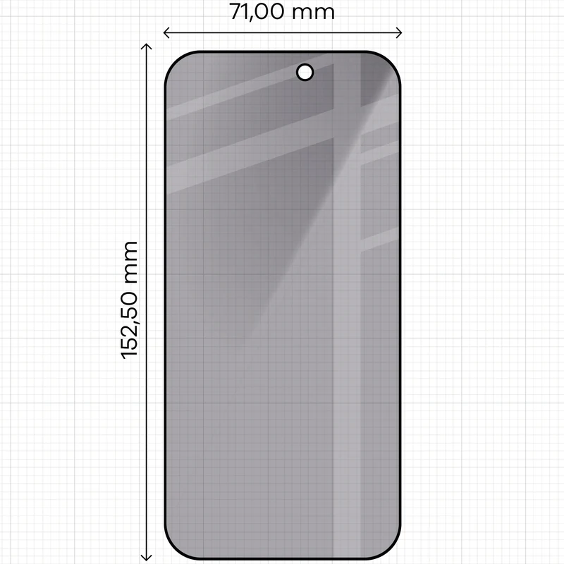 Gehärtetes Glas mit Privatschutzfilter für iPhone Air, Bizon Glass Edge Shadow, getönt mit schwarzer Rahmen