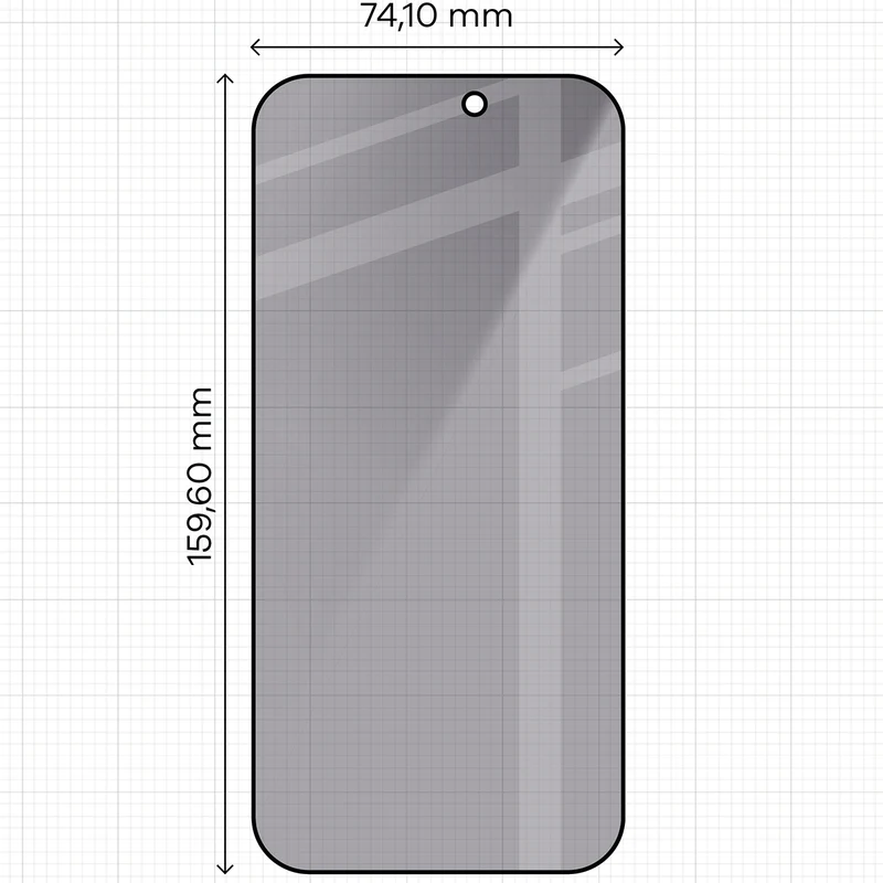 Gehärtetes Glas mit Privatschutzfilter für iPhone 17 Pro Max, Bizon Glass Edge Shadow, getönt mit schwarzer Rahmen