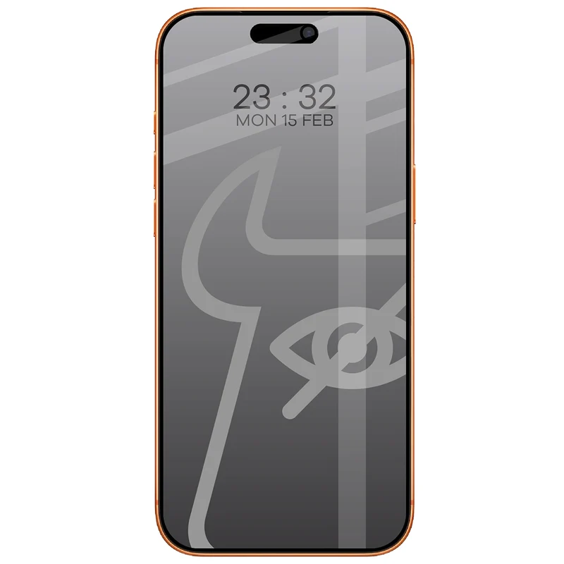 Gehärtetes Glas mit Privatschutzfilter für iPhone 17 Pro Max, Bizon Glass Edge Shadow, getönt mit schwarzer Rahmen
