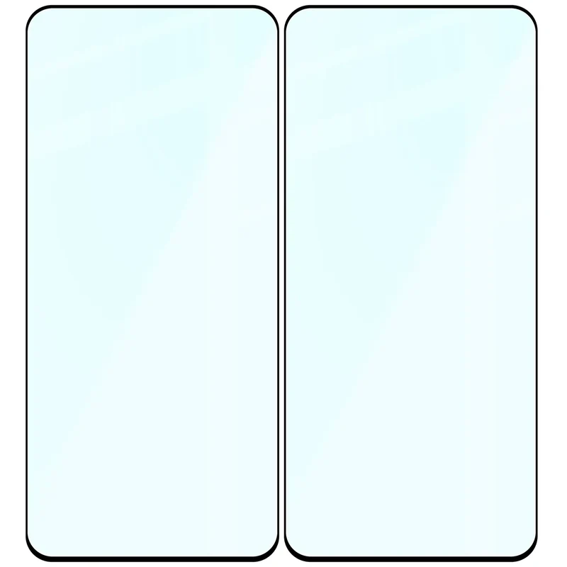 Gehärtetes Glas für Xiaomi Redmi Note 14 4G / 5G / POCO M7 Pro 5G, Bizon Glass Edge Duo, Schwarzer Rahmen, 2 Stück