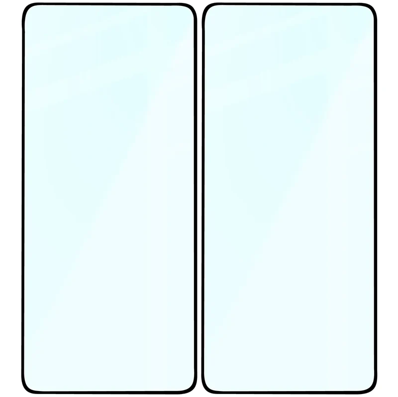 Gehärtetes Glas für Xiaomi 14T Pro, Bizon Glass Edge Duo, Schwarzer Rahmen, 2 Stück