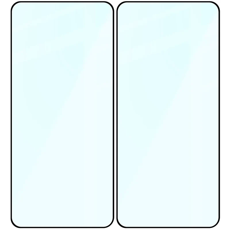 Gehärtetes Glas für Xiaomi 14T, Bizon Glass Edge Duo, Schwarzer Rahmen, 2 Stück