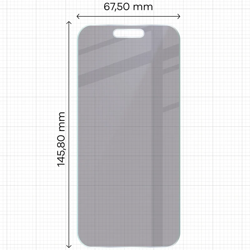 Hybridglas mit Privatschutzfilter für iPhone 17, Bizon Hybrid Shadow, Matt