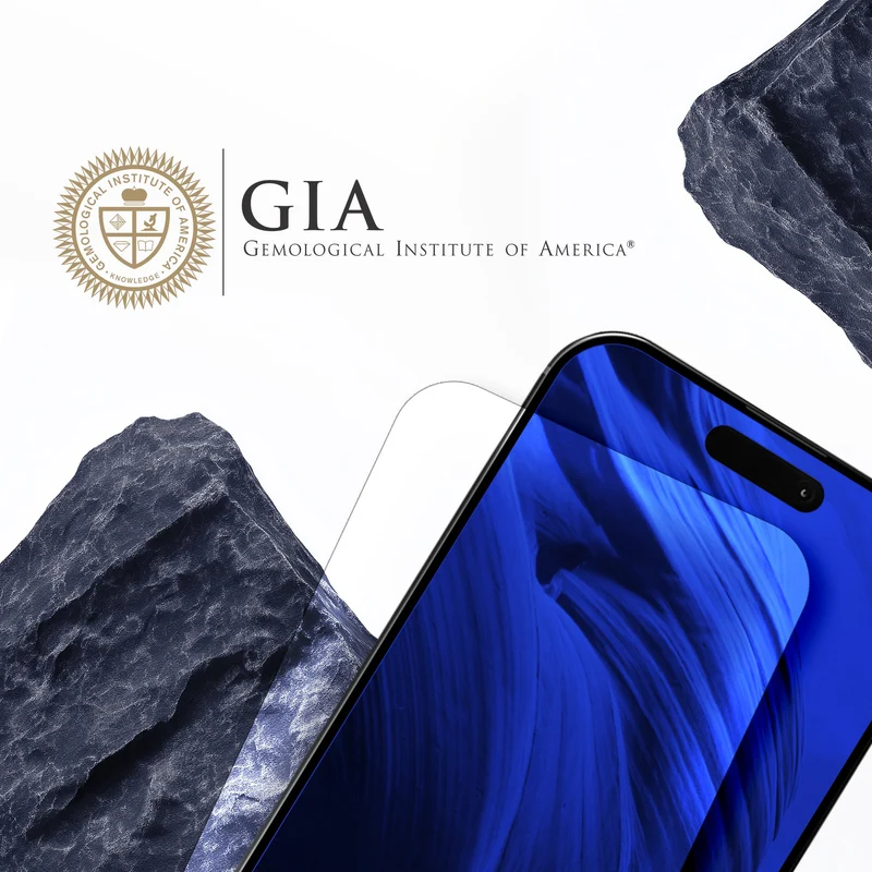 Saphirglas für iPhone 17 / 17 Pro, Hammer Glass Sapphire Superior, Schwarzer Rahmen