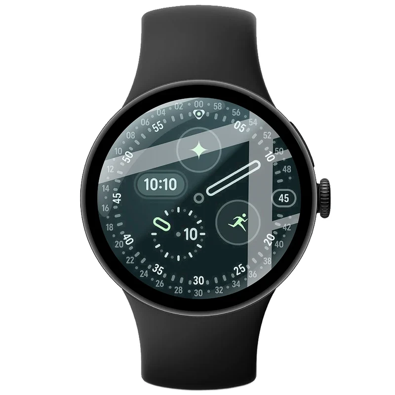 Hybrides Glas für Google Pixel Watch 4 41 mm, Bizon Glass Watch Edge Hybrid, Schwarz