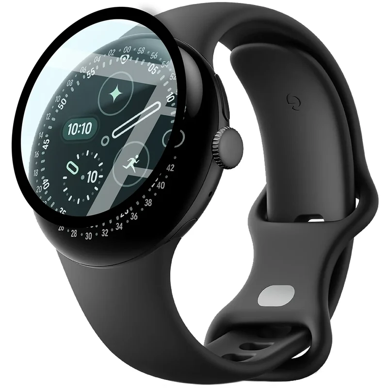 Hybrides Glas für Google Pixel Watch 4 41 mm, Bizon Glass Watch Edge Hybrid, Schwarz