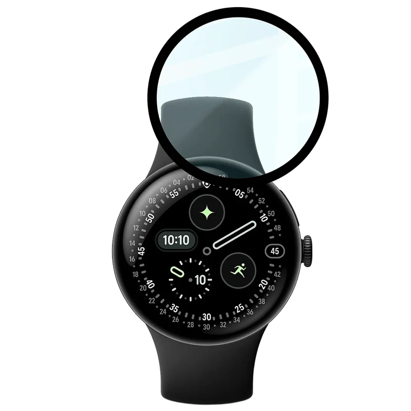 Hybrides Glas für Google Pixel Watch 4 41 mm, Bizon Glass Watch Edge Hybrid, Schwarz