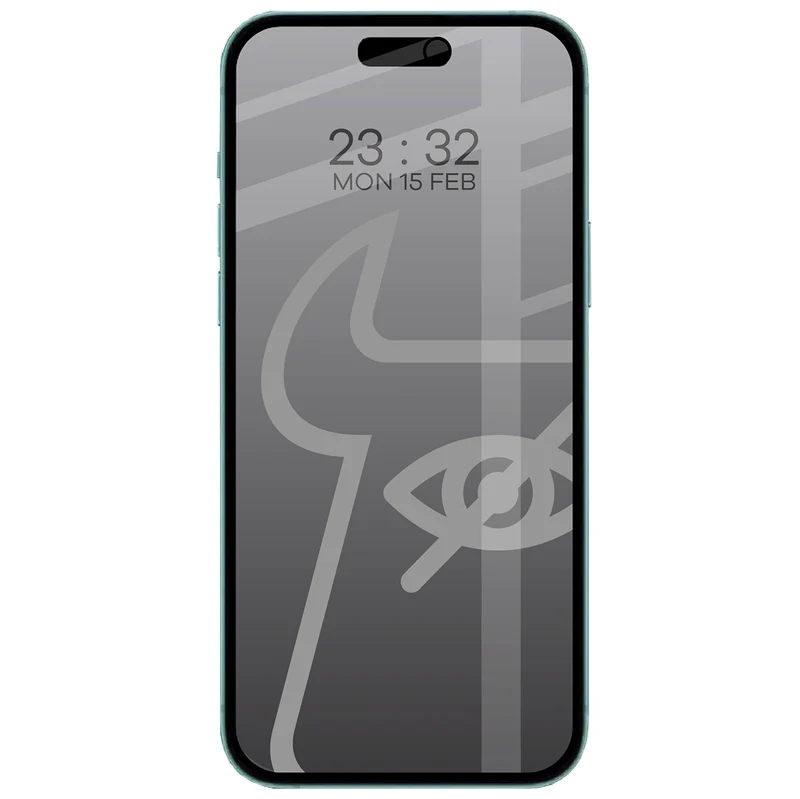 Gehärtetes Glas mit Privatschutzfilter für iPhone 15 Pro, Bizon Glass Edge Shadow Duo, getönt mit schwarzer Rahmen, 2 Stück