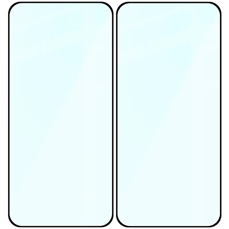 Gehärtetes Glas für Xiaomi POCO F7, Bizon Glass Edge Duo, Schwarzer Rahmen, 2 Stück