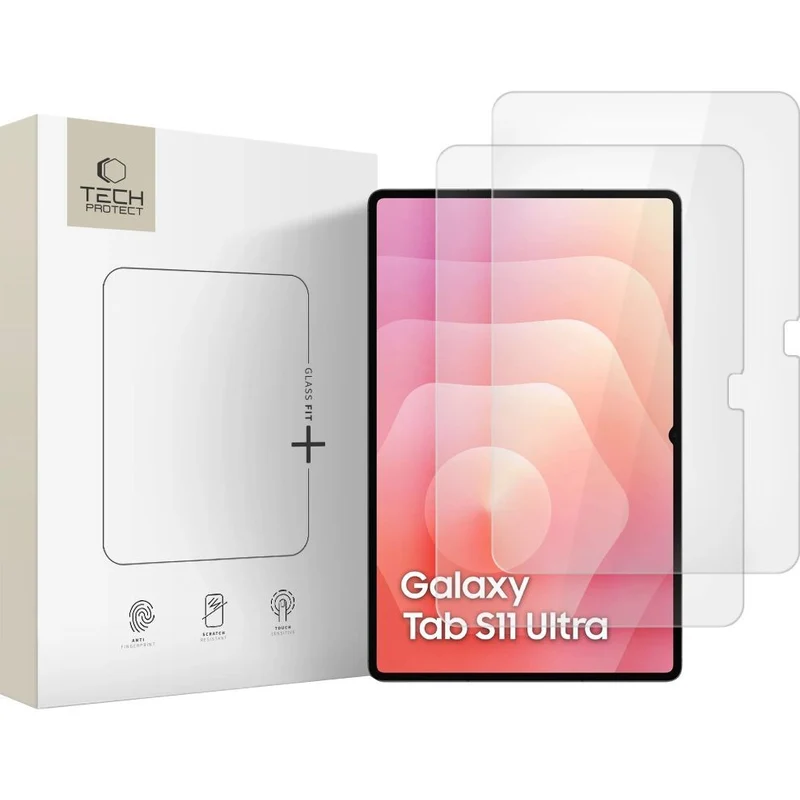 Gehärtetes Glas für Galaxy Tab S12 Ultra / S11 Ultra / S10 Ultra / S9 Ultra / S8 Ultra, Tech-Protect Glass Fit Plus, 2 Stück