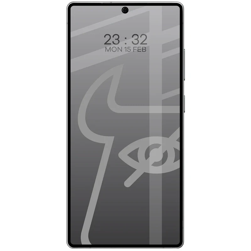 Gehärtetes Glas mit Privatschutzfilter für Galaxy S25 Ultra, Bizon Glass Edge Shadow Duo, getönt mit schwarzer Rahmen, 2 Stück