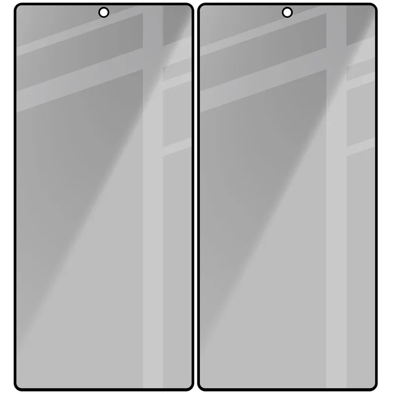 Gehärtetes Glas mit Privatschutzfilter für Galaxy S25 Ultra, Bizon Glass Edge Shadow Duo, getönt mit schwarzer Rahmen, 2 Stück