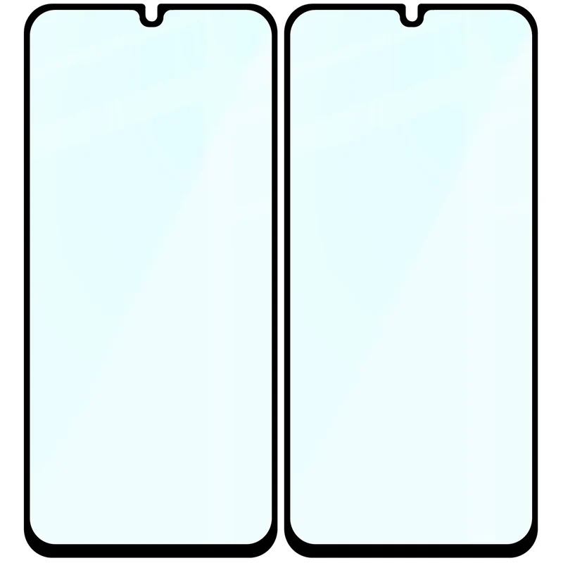 Gehärtetes Glas für Galaxy A15 4G/5G / A25 5G / M15 5G, Bizon Glass Edge Duo, Schwarzer Rahmen, 2 Stück