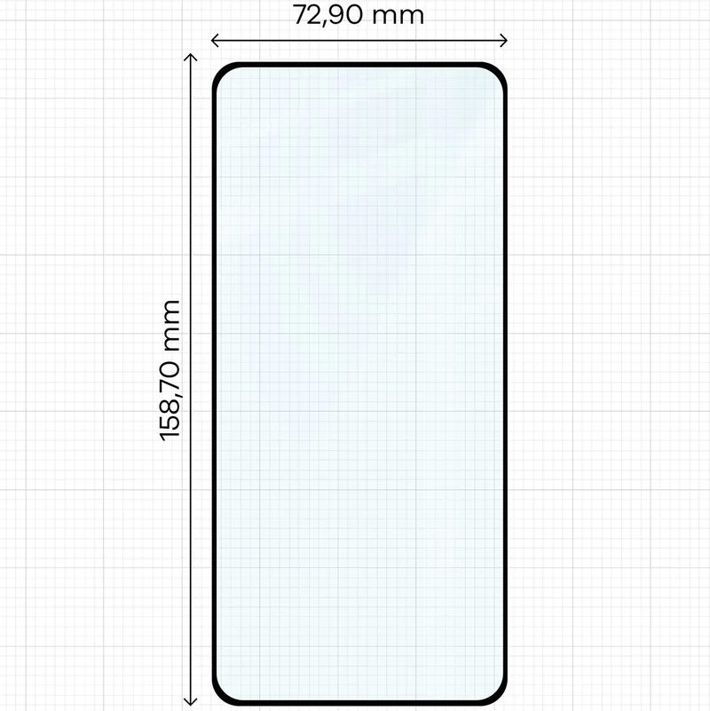 Gehärtetes Glas für Realme GT 7 / 7T, Bizon Glass Edge Duo, Schwarzer Rahmen, 2 Stück
