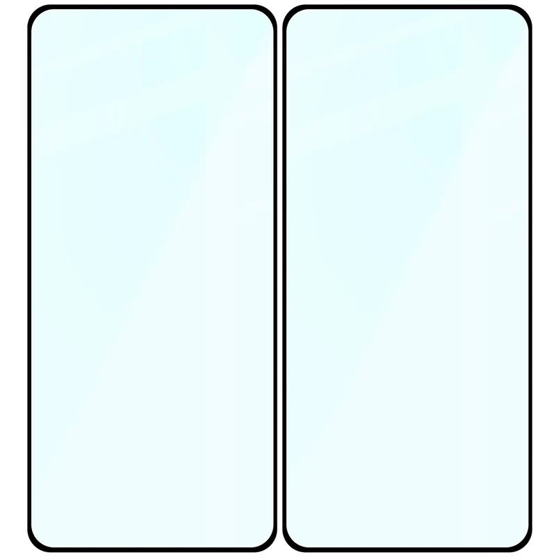 Gehärtetes Glas für Realme GT 7 / 7T, Bizon Glass Edge Duo, Schwarzer Rahmen, 2 Stück