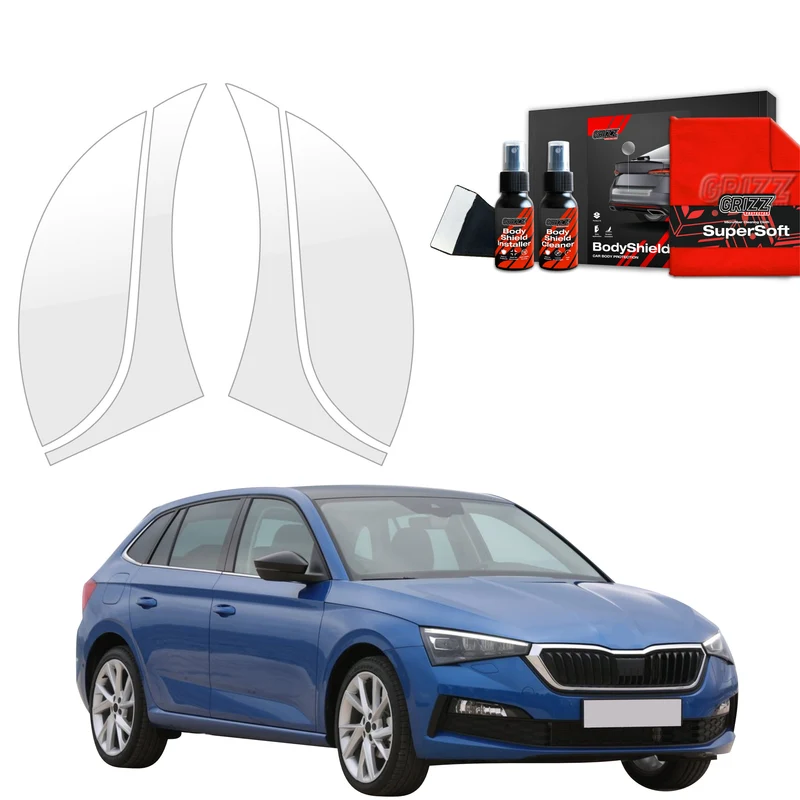 4in1 Schutzfolie Grizz Protector für hinteren & vorderen Seitenschwelle - Skoda Scala (2019- 2023)