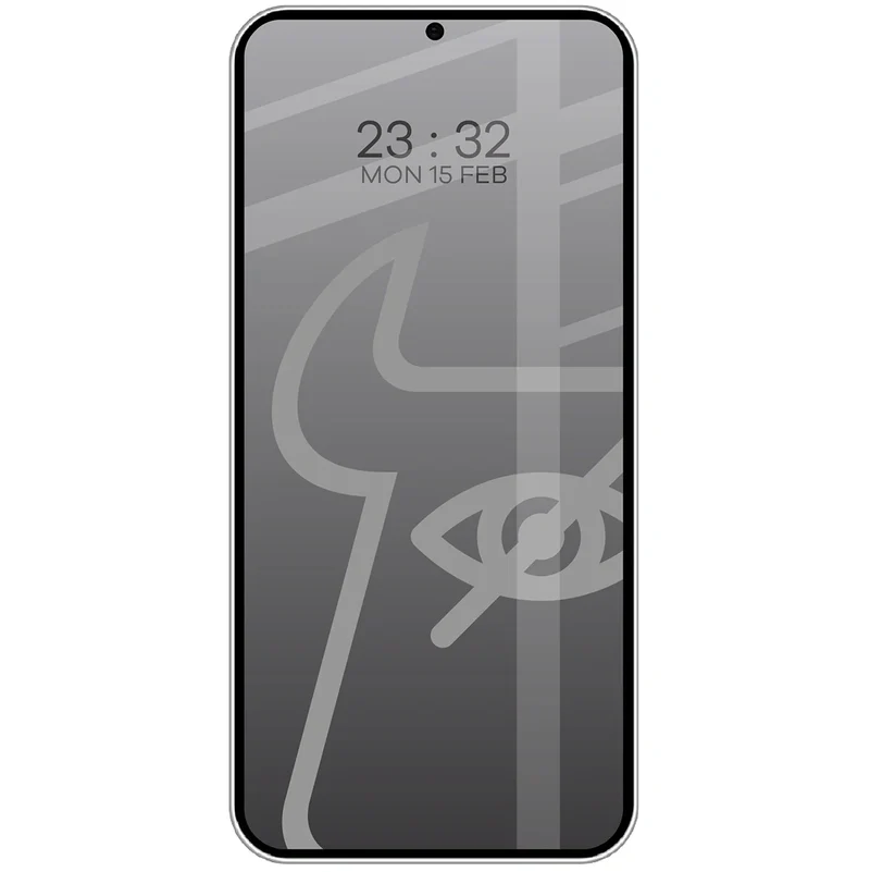 Gehärtetes Glas mit Privatschutzfilter für Galaxy S25 Plus / S24 Plus, Bizon Glass Edge Shadow Duo, getönt mit schwarzer Rahmen, 2 Stück