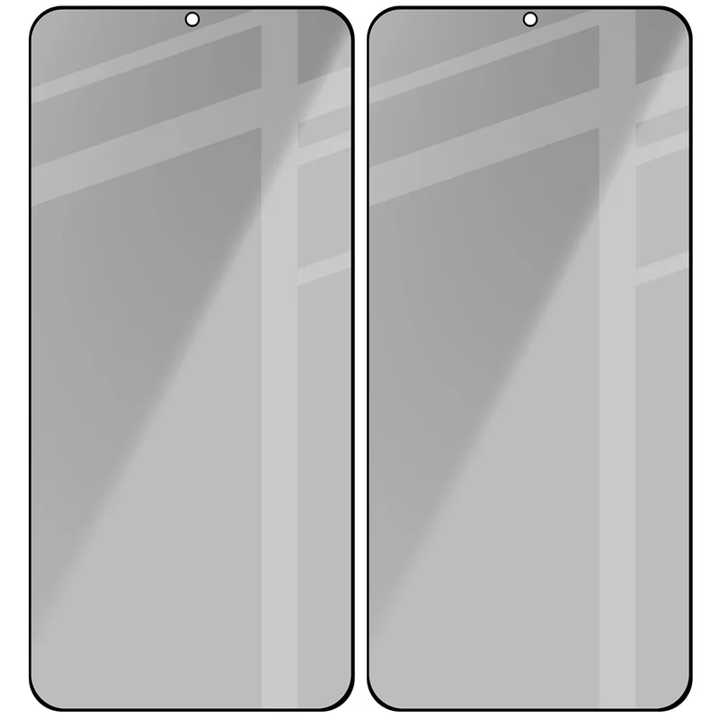 Gehärtetes Glas mit Privatschutzfilter für Galaxy S25 Plus / S24 Plus, Bizon Glass Edge Shadow Duo, getönt mit schwarzer Rahmen, 2 Stück