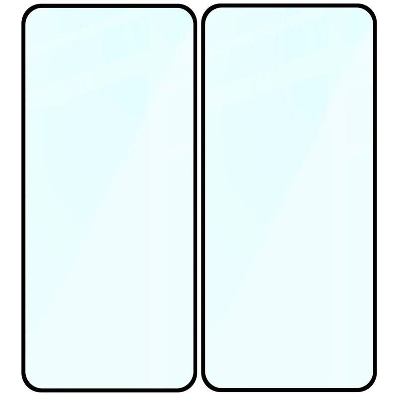 Gehärtetes Glas für Nothing Phone (3a) / (3a) Pro / CMF Phone 2 Pro, Bizon Glass Edge Duo, Schwarzer Rahmen, 2 Stück