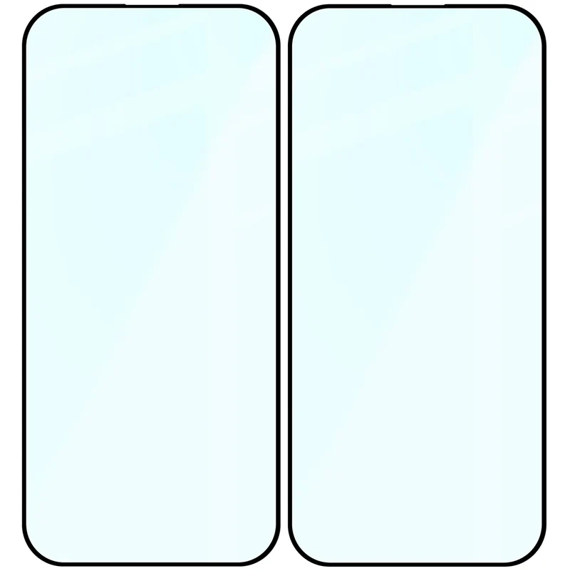 Gehärtetes Glas für iPhone 18 Pro / 17 / 17 Pro / 16 Pro, Bizon Glass Edge Duo, Schwarzer Rahmen, 2 Stück