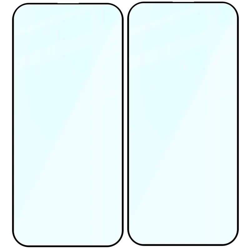 Gehärtetes Glas für iPhone 16 Pro Max, Bizon Glass Edge Duo, Schwarzer Rahmen, 2 Stück