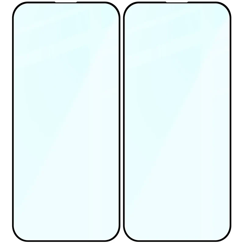 Gehärtetes Glas für iPhone 15 Pro Max, Bizon Glass Edge Duo, Schwarzer Rahmen, 2 Stück