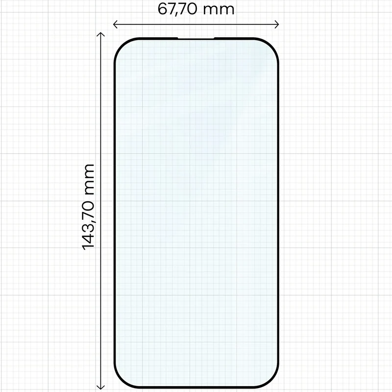 Gehärtetes Glas für iPhone 15 Pro, Bizon Glass Edge Duo, Schwarzer Rahmen, 2 Stück