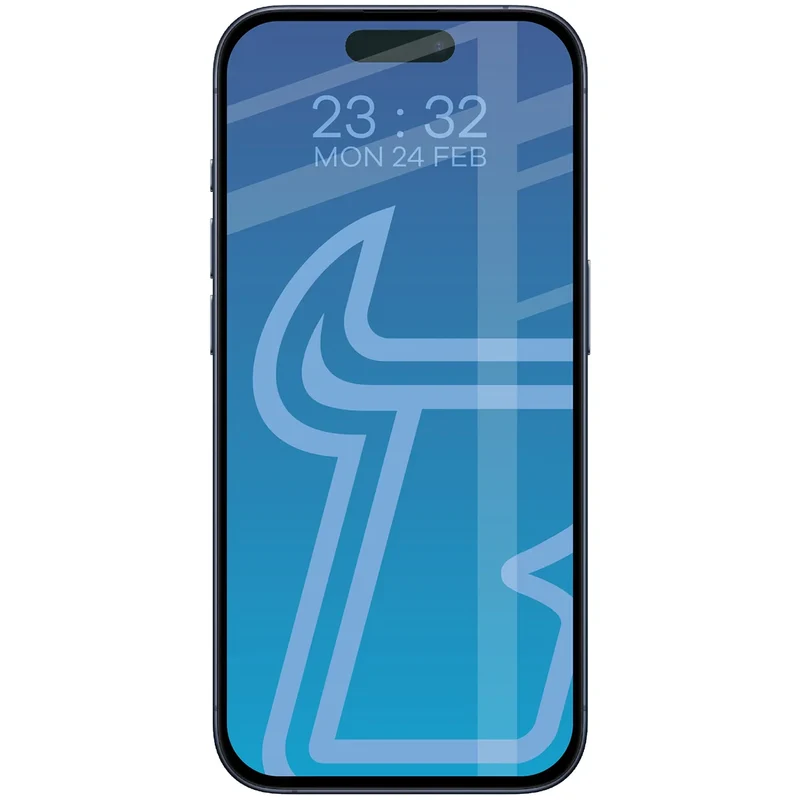 Gehärtetes Glas für iPhone 15 Pro, Bizon Glass Edge Duo, Schwarzer Rahmen, 2 Stück