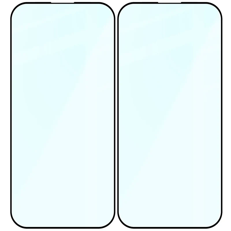 Gehärtetes Glas für iPhone 15 Pro, Bizon Glass Edge Duo, Schwarzer Rahmen, 2 Stück