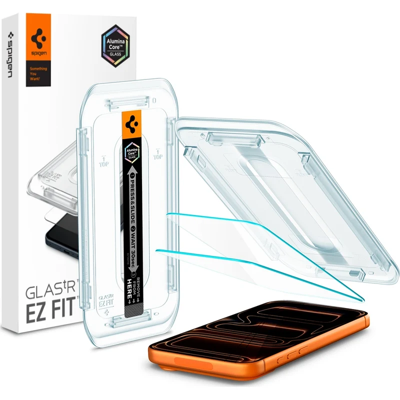 Glas + Applikator für iPhone 18 Pro Max / 17 Pro Max / 16 Pro Max, Spigen Glas.tR EZ Fit 2-Pack (AC)