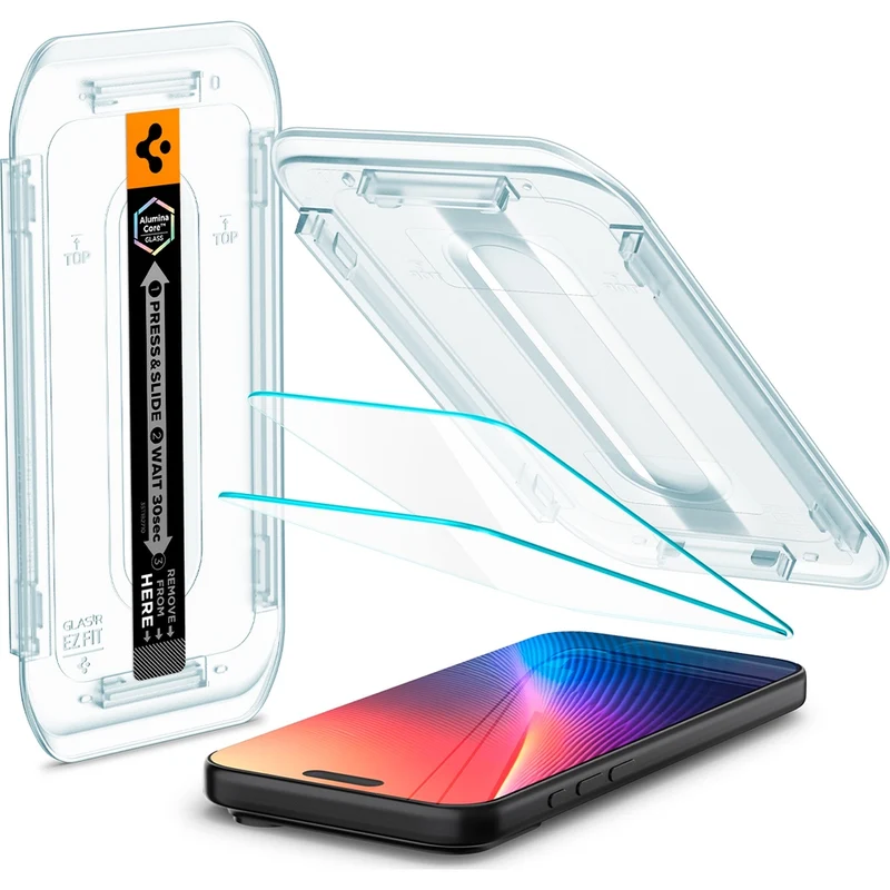 Glas + Applikator für iPhone 18 Pro Max / 17 Pro Max / 16 Pro Max, Spigen Glas.tR EZ Fit 2-Pack (AC)