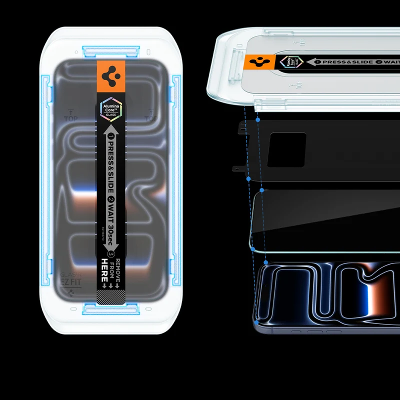 Glas + Applikator für iPhone 18 Pro / 17 Pro / 17 / 16 Pro, Spigen Glas.tR EZ Fit 2-Pack (AC)