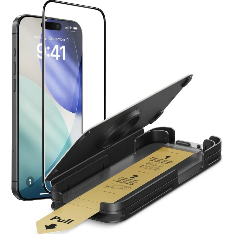 Gehärtetes Glas für iPhone 17 Pro Max, ESR Ultrafit Armorite Pro Tempered Glass, Transparent mit schwarzen Rahmen
