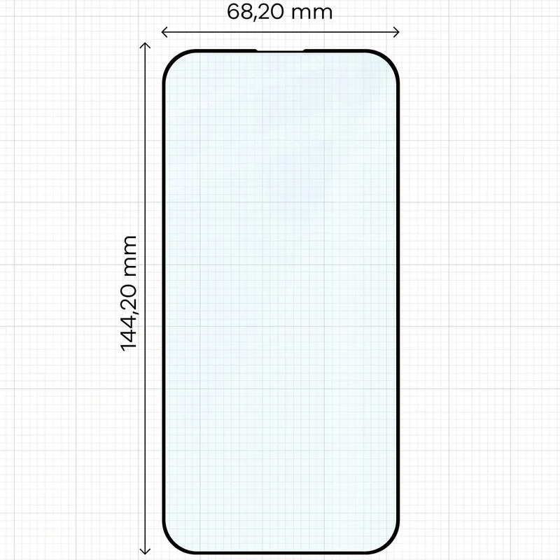Gehärtetes Glas für iPhone 15 / 16, Bizon Glass Edge Duo, Schwarzer Rahmen, 2 Stück