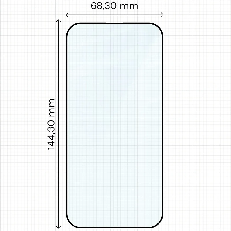 Gehärtetes Glas für iPhone 14 Pro, Bizon Glass Edge Duo, Schwarzer Rahmen, 2 Stück