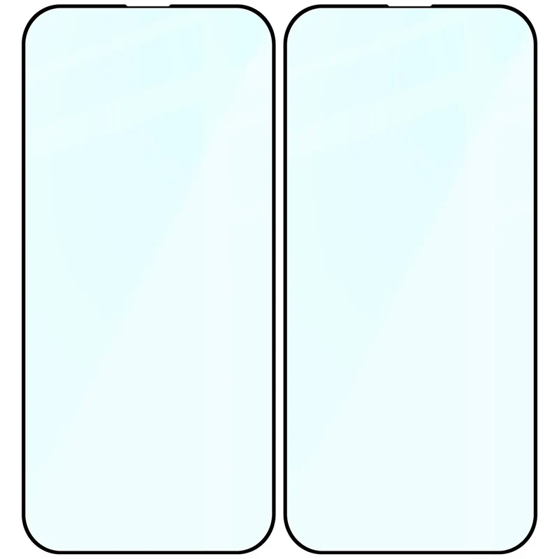 Gehärtetes Glas für iPhone 14 Pro, Bizon Glass Edge Duo, Schwarzer Rahmen, 2 Stück