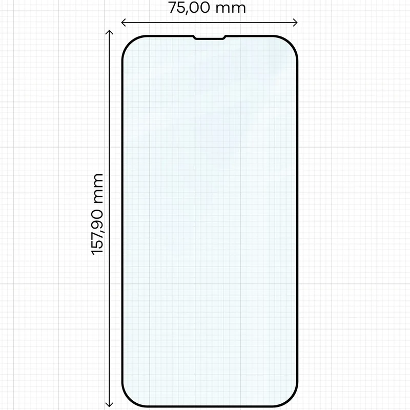 Gehärtetes Glas für iPhone 14 Plus / 13 Pro Max, Bizon Glass Edge Duo, Schwarzer Rahmen, 2 Stück