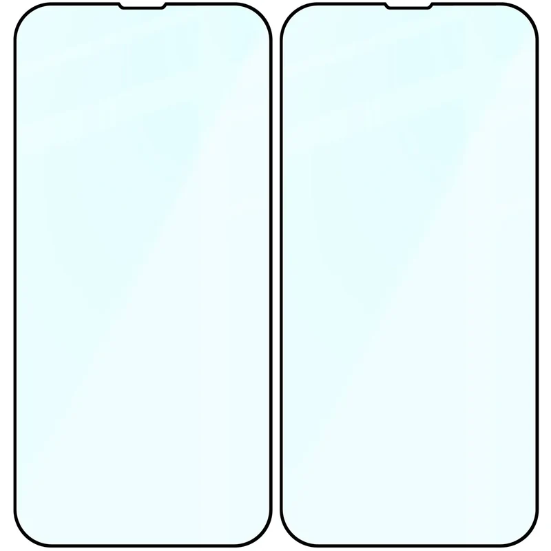 Gehärtetes Glas für iPhone 14 Plus / 13 Pro Max, Bizon Glass Edge Duo, Schwarzer Rahmen, 2 Stück